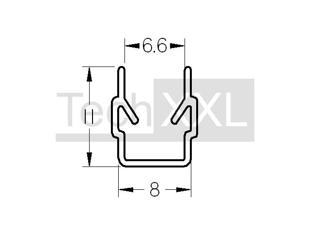 Profilatoato di copertura ed intelaiatura 8 nero 1000mm